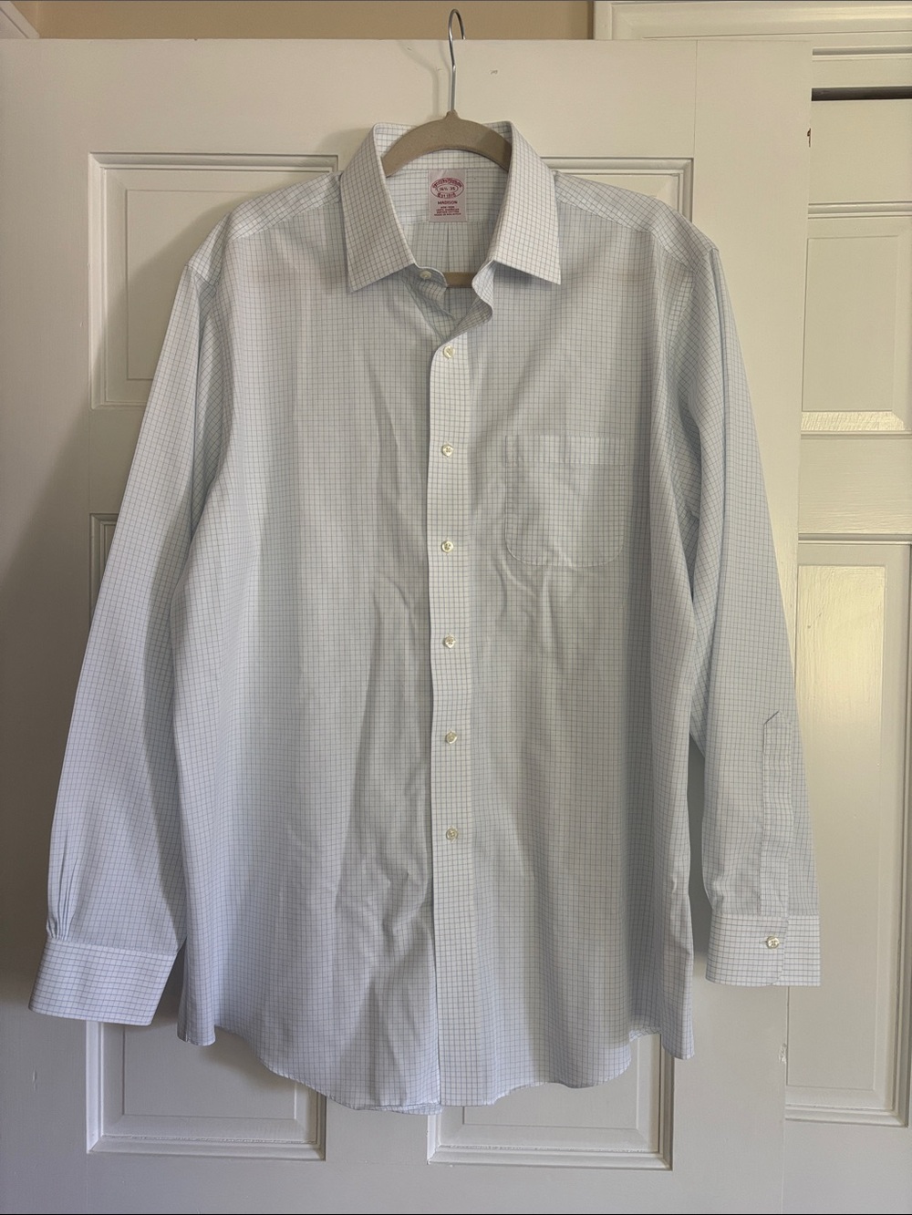 EUC Brooks Brothers Madison Light Blue Micro-Check Dress Shirt